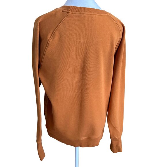 ATHLETA Women's Medium Triumph Crewneck Burnt Orange Sweatshirt - Picture 3 of 4